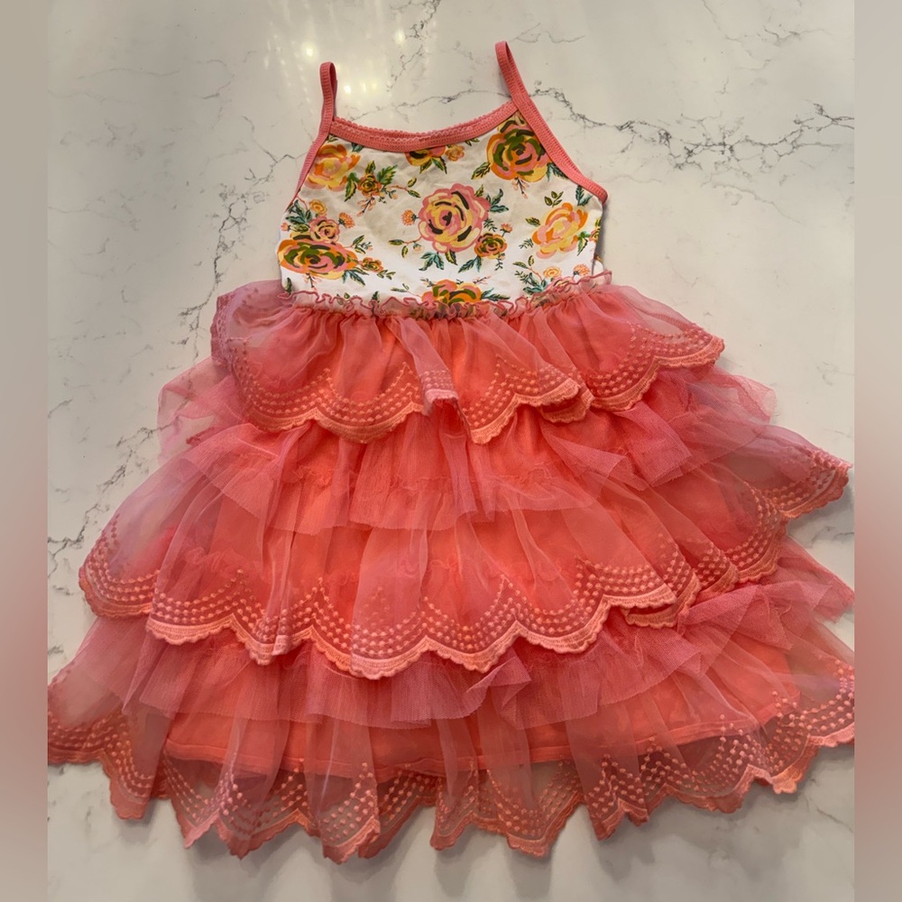 Matilda Jane Pink and Yellow Floral Dress girls 8